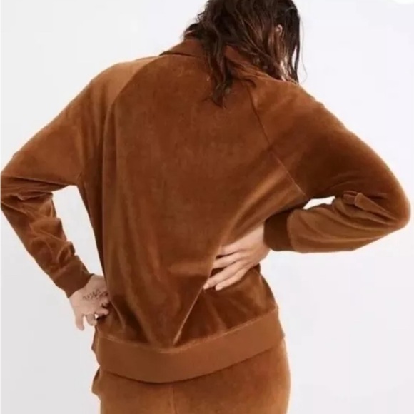 Madewell Mwl Velour Half-Zip Sweatshirt . - Picture 2 of 7